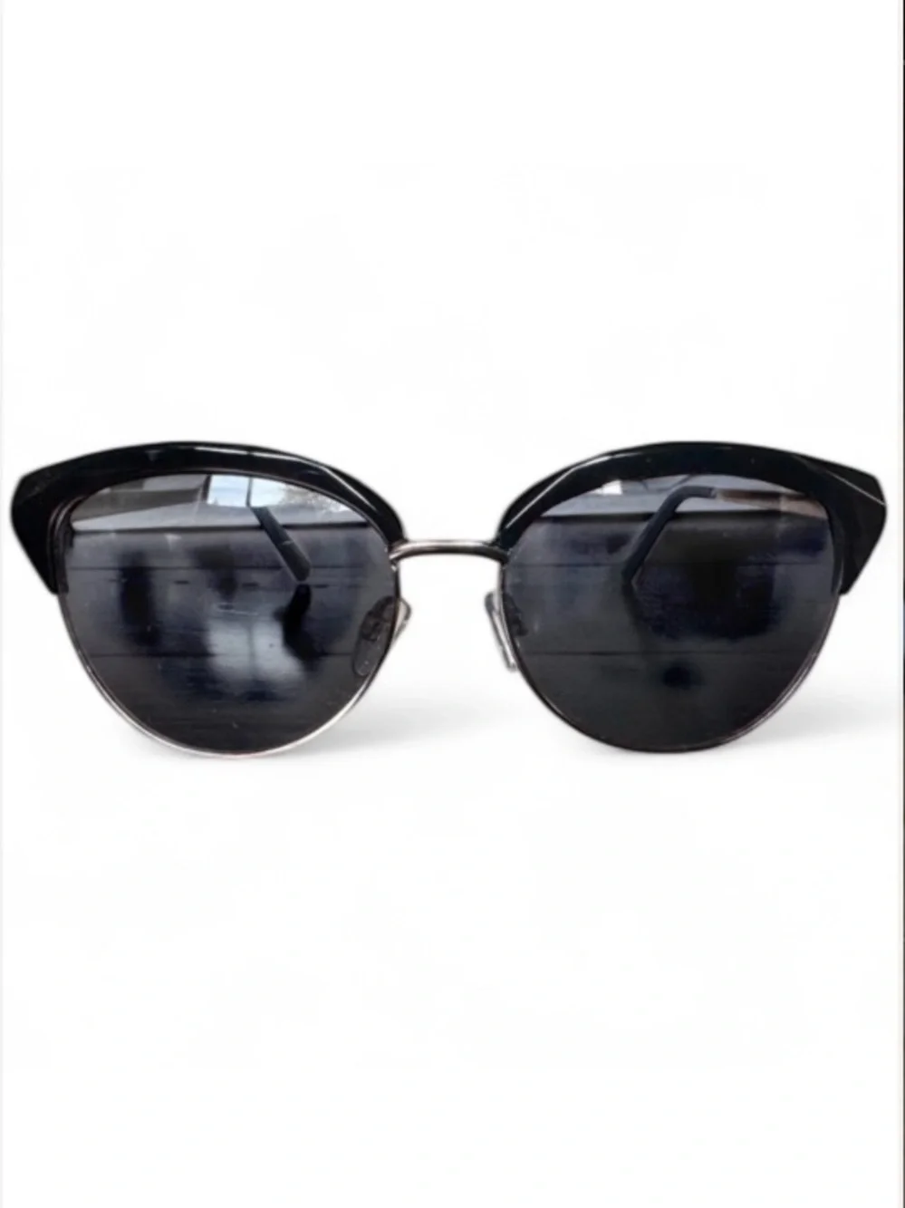 RACHEL Rachel Roy Black and Gold Browline Cat Eye Tinted Sunglasses